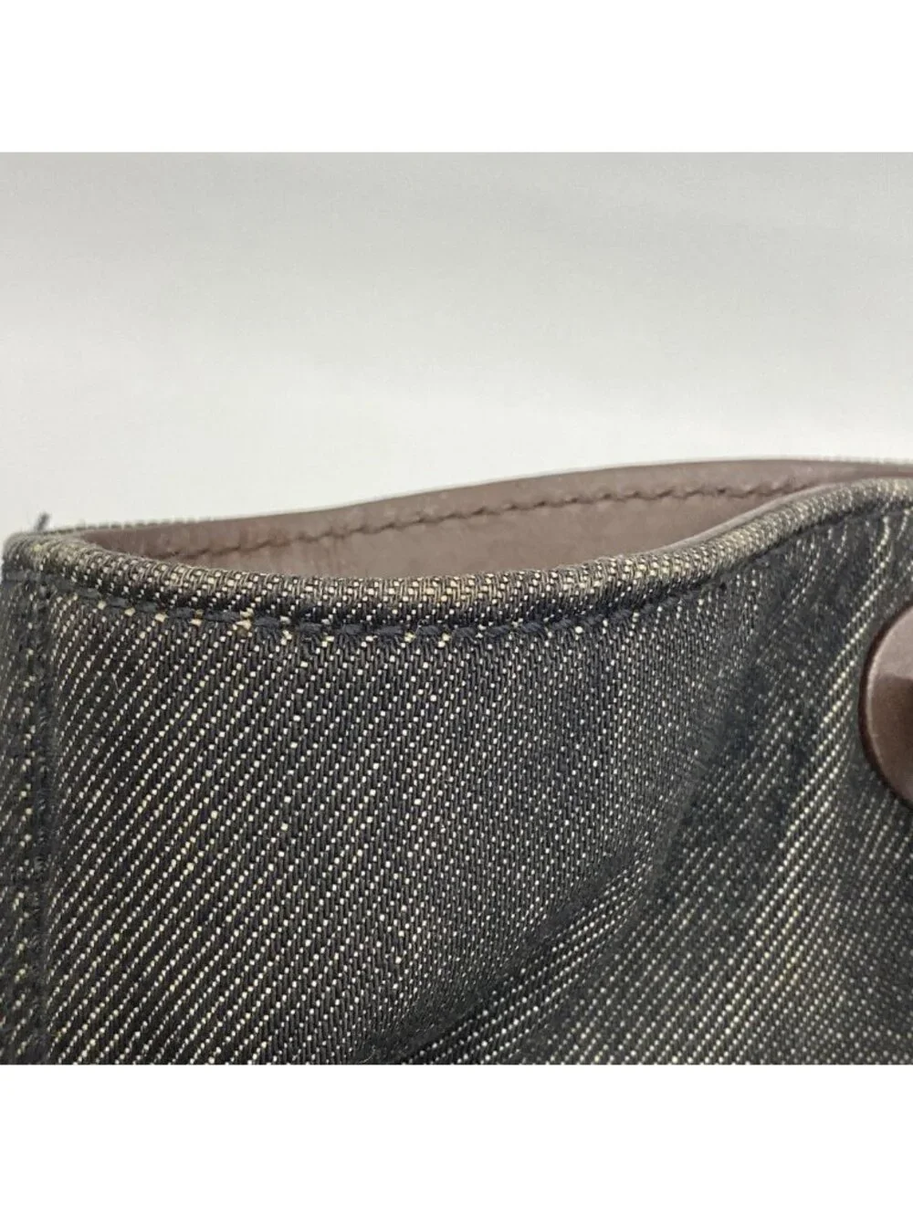 Chanel Tote Denim Black Brown Gold